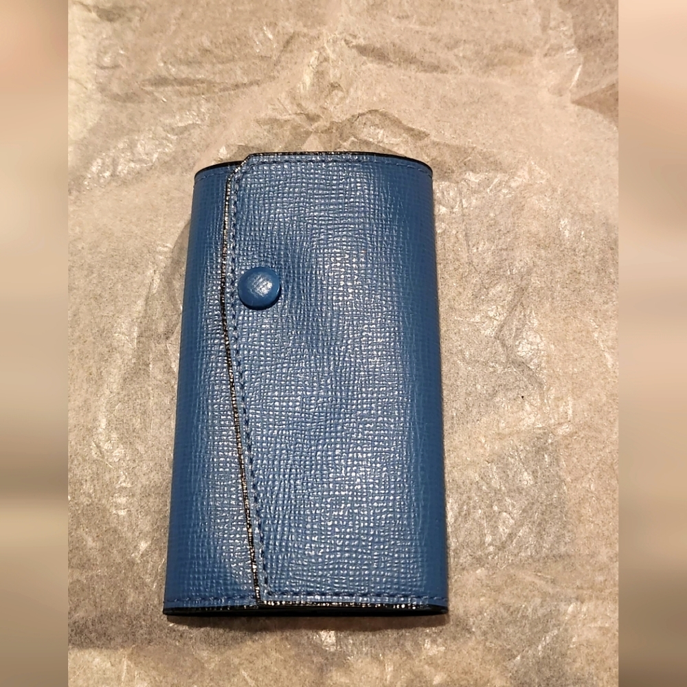 Valextra Key Holder Cobalt Blue Made in Italy